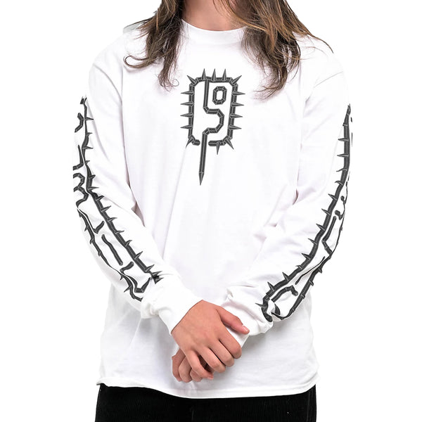 Spikes White Long Sleeve Tee