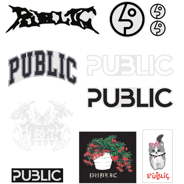 Public　パブリック　ステッカー U.S. シール ステッカー パブリックサイン STICKER SIGN PUBLIC スノーボード